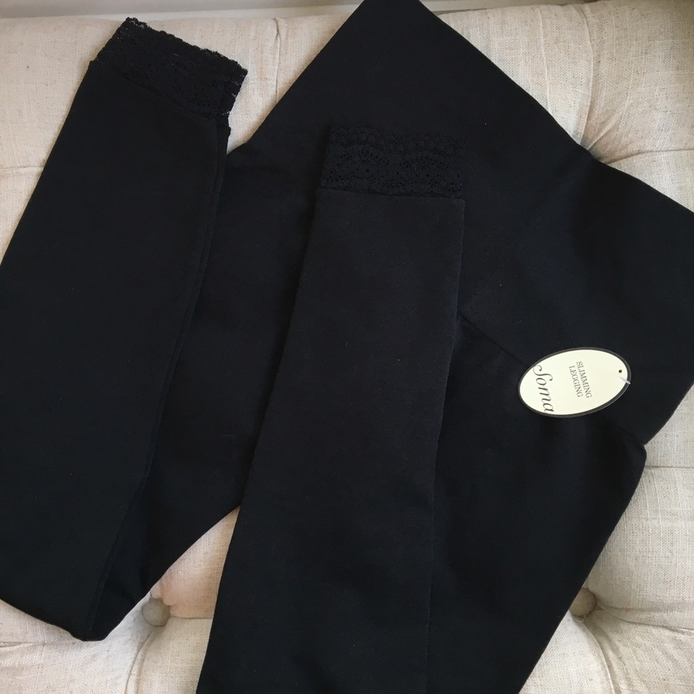 Soma black w/lace leggings.